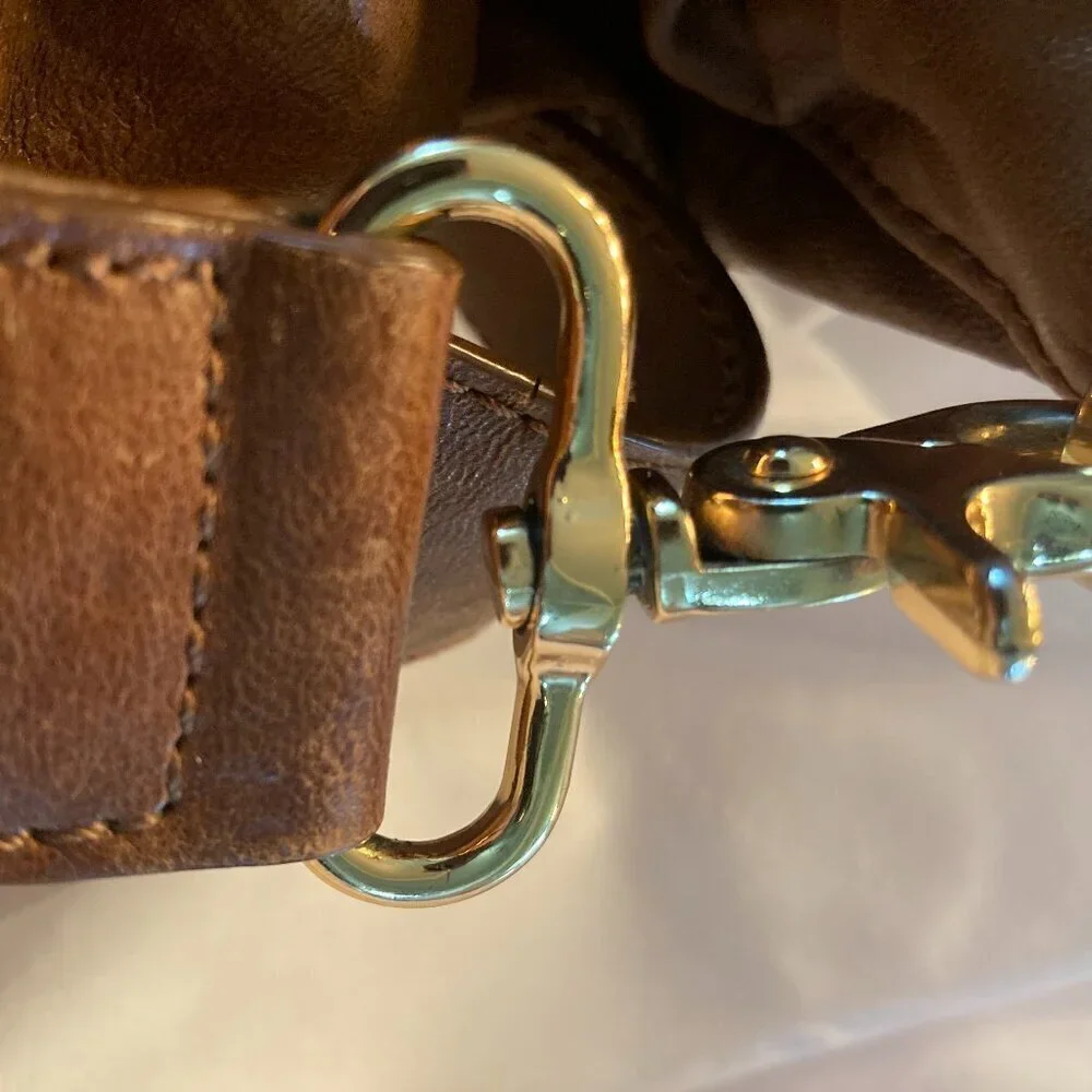 Tory Burch Tan Distressed Leather bag with Crossbody Strap